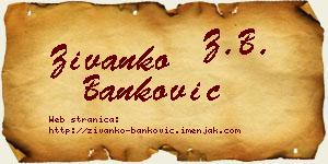 Živanko Banković vizit kartica